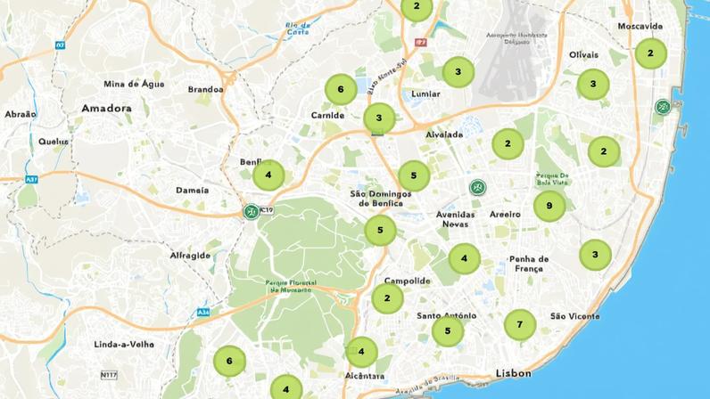 Mapa dos pontos