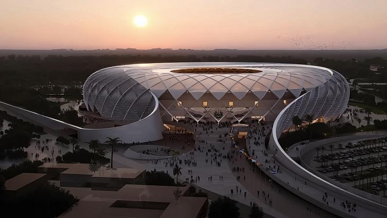 Projeto do Estádio Nacional de El Salvador, com investimento chinês. Faz parte de um complexo que terá ainda um hotel, um centro de convenções, um auditório, campos desportivos ao ar livre e uma clínica médica