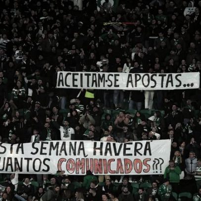 Claque do Sporting provoca Benfica com apelo a apostas
