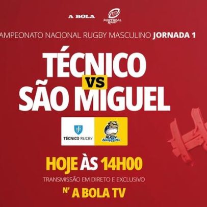 A BOLA TV transmite exclusivamente o Campeonato de Rugby