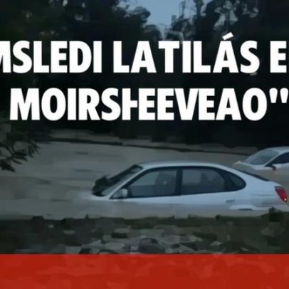 Carros quase submersos em estrada de Sesimbra geram imagens impressionantes