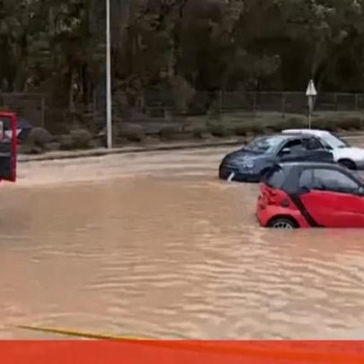 Tempestade Cláudia provoca inundações em Fernão Ferro com carros submersos