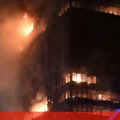 Edifício emblemático na Croácia a ser consumido pelas chamas