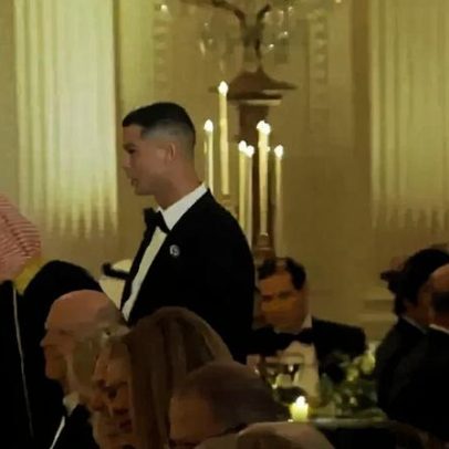 Cristiano Ronaldo no jantar na Casa Branca; Trump dedicou-lhe parte do discurso