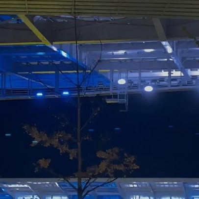 FC Porto continua testes de iluminação do Dragão com listas azuis e brancas
