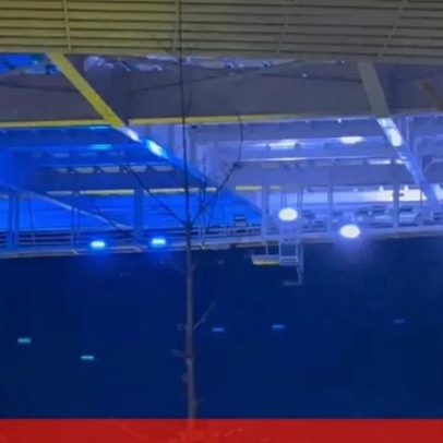 FC Porto continua testes de iluminação do Dragão com listas azuis e brancas