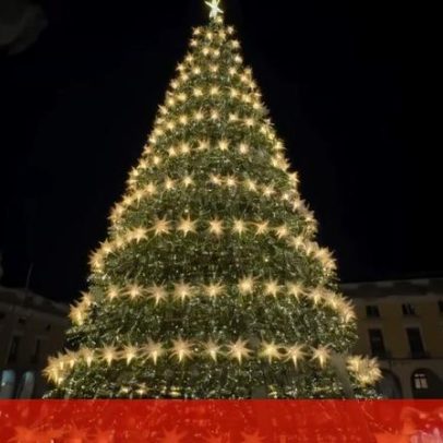 Pinheiro de Natal ilumina a Praça do Comércio, Lisboa