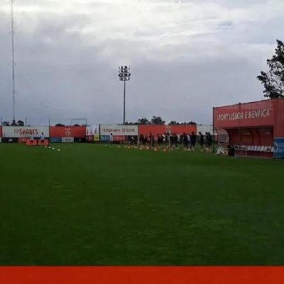 Imagens do último treino do Benfica antes da viagem a Amesterdão