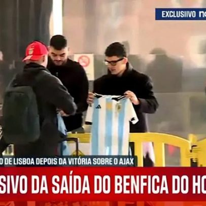 Mourinho e Otamendi, capitão do Benfica, atraem adeptos em Amesterdão