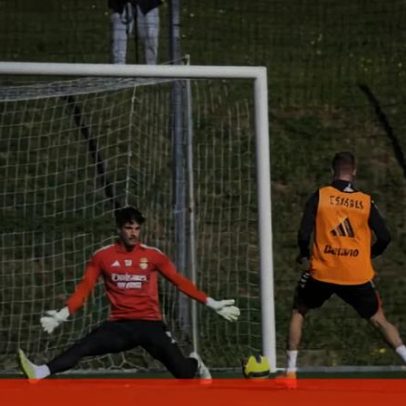 Ivanovic e Henrique Araújo marcam no treino; Benfica divulga imagens a Mourinho