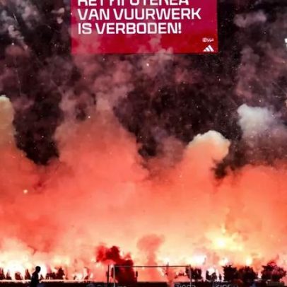Jogo do Ajax suspenso após pirotecnia lançada pela claque