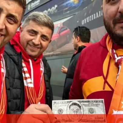 Notas de 100 dólares com a cara de Aktürkoglu agitam fãs do Galatasaray