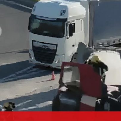 Despiste de camião na A33, Moita, deixa um ferido e circulação condicionada