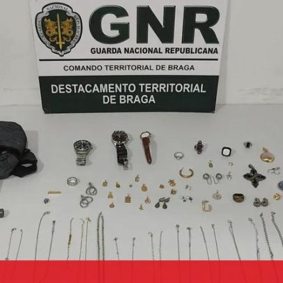 Ouro e relógios furtados em Braga foram recuperados