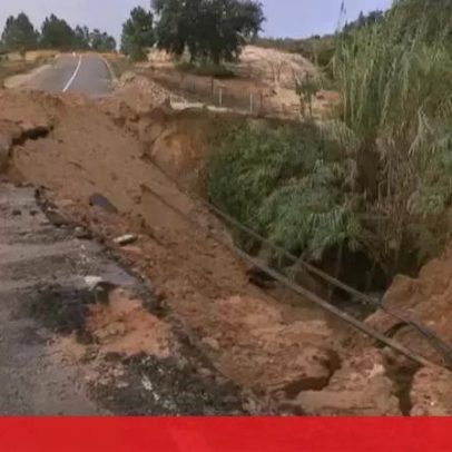 Estrada em Azeitão desmorona após deslizamento de terras