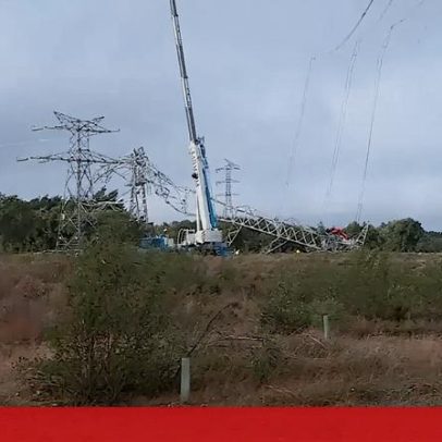 Poste de alta tensão cai em Nisa devido ao mau tempo