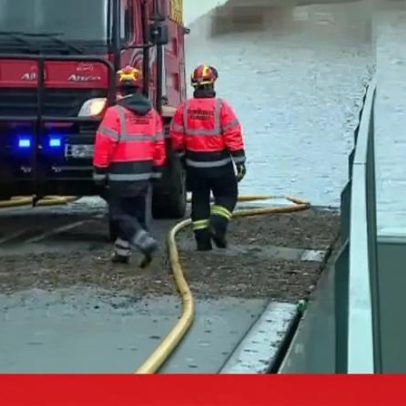 Túnel em Esmoriz inundado pelo mau tempo, bombeiros escoam via
