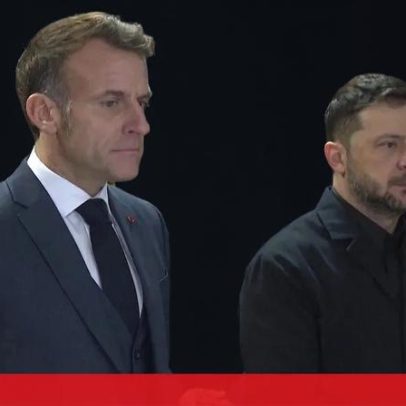 Zelensky e Macron visitam sede da Coligação após assinatura sobre compra de caças
