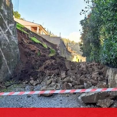 Rua da Calçada, Barcelos, cortada após queda de muro