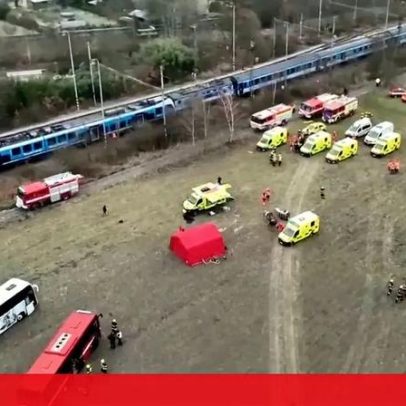 Imagens aéreas mostram local da colisão entre comboios na República Checa