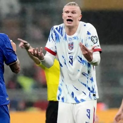 Haaland marca dois gols após provocação no Itália-Noruega