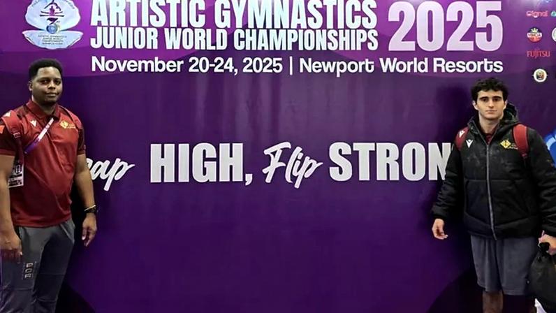 Francisco Brás compete no Mundial júnior de ginástica artística em Manila