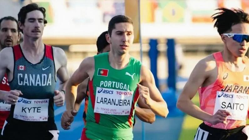 Francisco Laranjeira na final dos 5.000 metros dos Surdolímpicos de Tóquio'2025