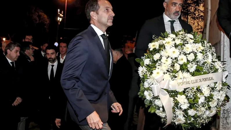Frederico Varandas no funeral de João Rendeiro, antigo hoquista do Sporting