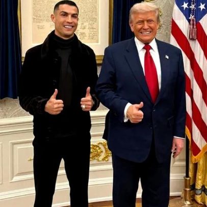 Cristiano Ronaldo e Donald Trump fotografados juntos na Casa Branca