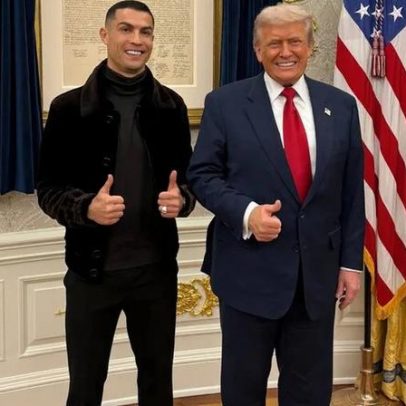 Primeiras fotos de Cristiano Ronaldo e Donald Trump juntos na Sala Oval