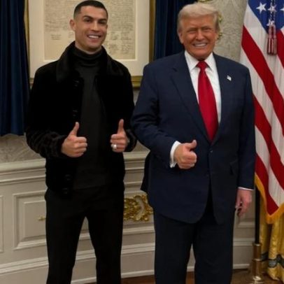Primeiras fotos de Cristiano Ronaldo e Donald Trump na Sala Oval da Casa Branca
