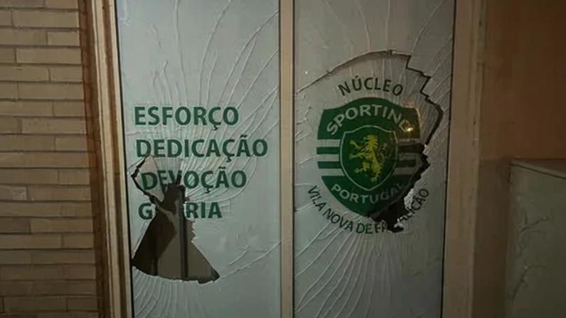 Núcleo do Sporting de Vila Nova de Famalicão vandalizado durante jogo de futsal