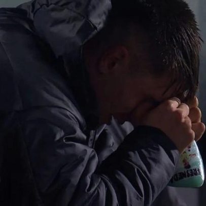 Fresneda emocionado no final do jogo em Guimarães