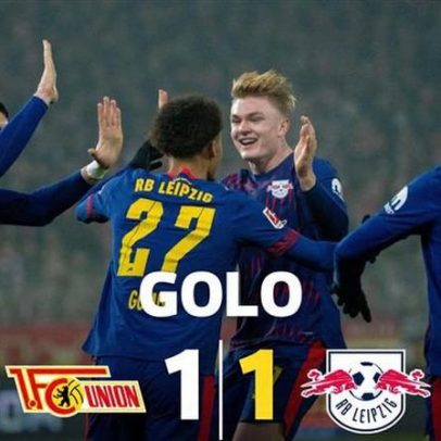 Harder assiste Tidiam Gomis no primeiro golo pelo Leipzig
