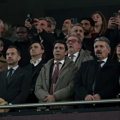 Rui Costa e Varandas aparecem juntos na tribuna em Benfica-Sporting (foto)