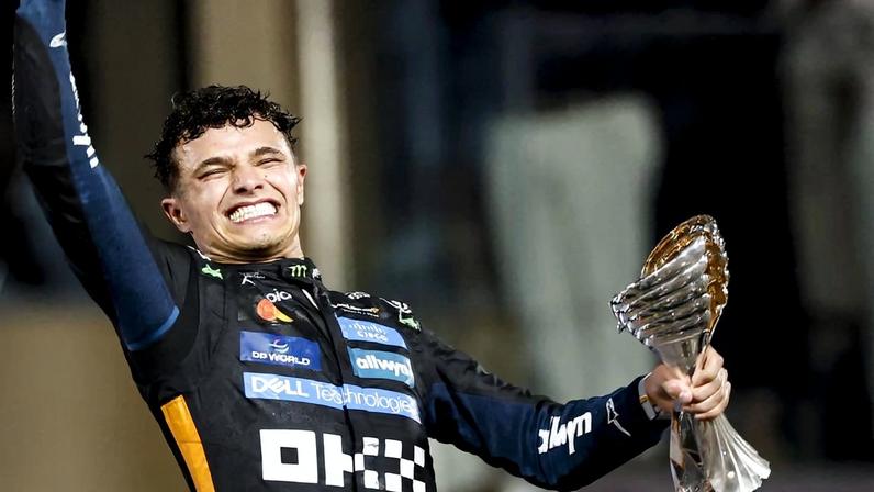 A alegria do novo campeão do Mundo, Lando Norris - Foto: IMAGO