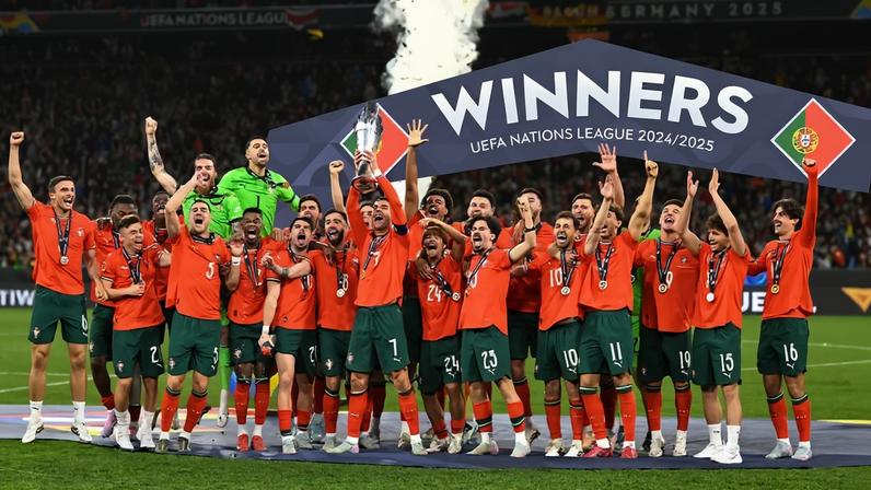 Portugal conquistou a Liga das Nações em junho de 2025. Bateu Espanha nos penáltis (5-3), após igualdade a duas bolas - Foto: IMAGO