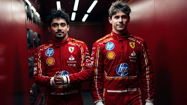 Charles Leclerc e Arthur Leclerc, pilotos da Ferrari - Foto: X CL16__FanpageFr