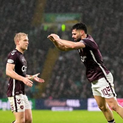 Cláudio Braga marca na vitória do Hearts na casa do Celtic