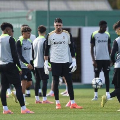 Treino do Sporting antes da partida com o Bayern (fotos)