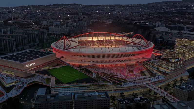 Benfica District, Lisboa, Portugal. O projeto apresentado por Rui Costa avançará agora que o presidente do Benfica foi reeleito, e envolve a renovação do Estádio da Luz e das áreas envolventes Imagem - Populous