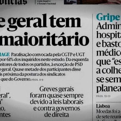 Greve geral de amanhã afeta as primeiras páginas da imprensa