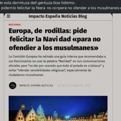 UE sugere evitar celebrações de Natal para não ofender muçulmanos