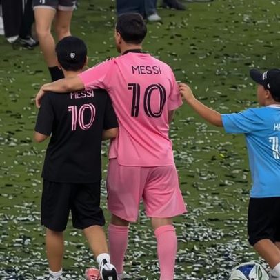 Filho de Messi brilha, mas o pai não viu o momento