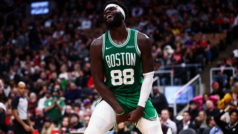 Neemias, jogador dos Celtics. Foto: Cole Burston/AFP