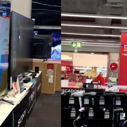 Homem destrói televisões com martelo no NorteShopping