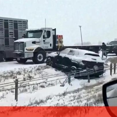 Nevão intenso causa caos na autoestrada do Missouri
