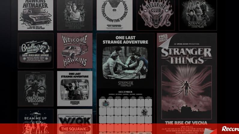 Calendário e posters alusivos à série Stranger Things