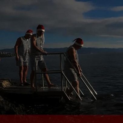 Nadadores de inverno enfrentam o Mar Adriático há mais de 20 anos
