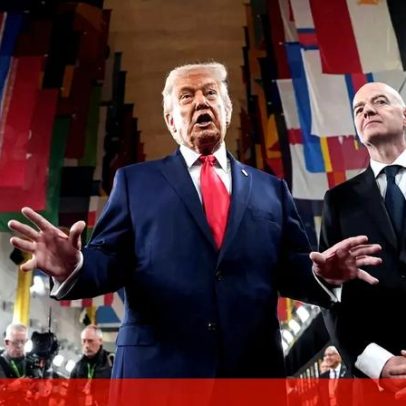 Trump e celebridades na passadeira vermelha antes do sorteio